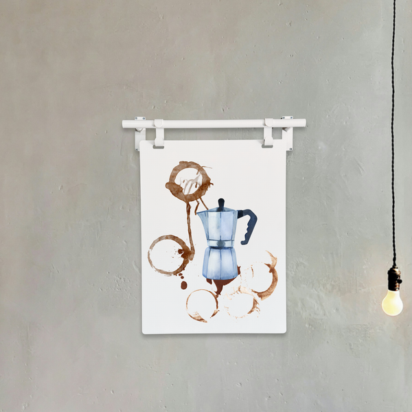 contemporary style white metal board coffee artwork design