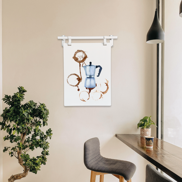 white abstract modern coffee shop artwork design