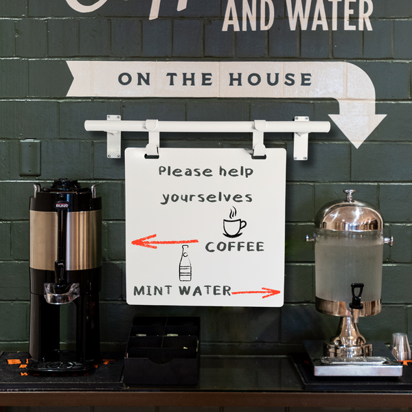 Contemporary Marks Message Sign Board in white frame with white board