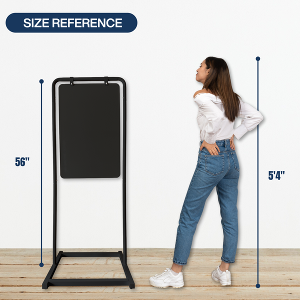 Contemporary Marks Swing Sign Display size reference in black