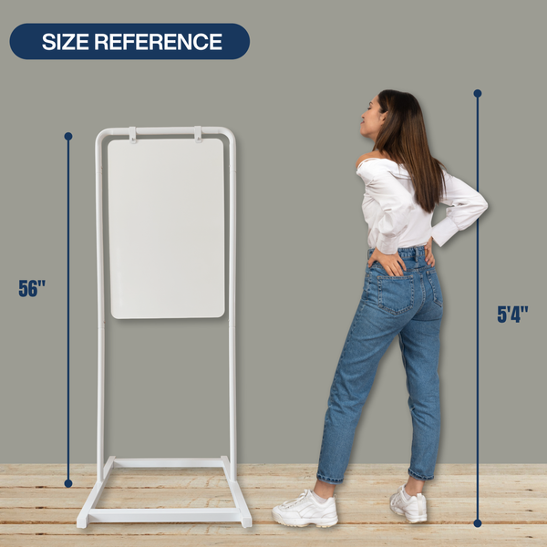 Contemporary Marks Swing Sign Display size reference in white