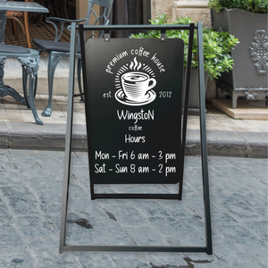 Contemporary Marks Personalized Cafe Street Sign with Business Hours