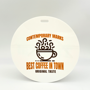 Sleek acrylic storefront custom coffee shop design in 12x12 white