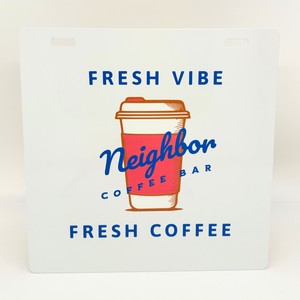 Blade sign customization plate in 15x15 white for Coffee Bar