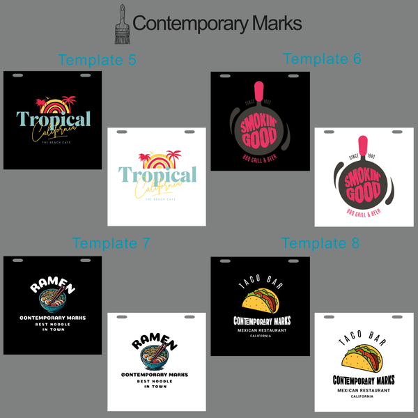 Contemporary Marks pre-set templates for custom business blade sign for Restaurant