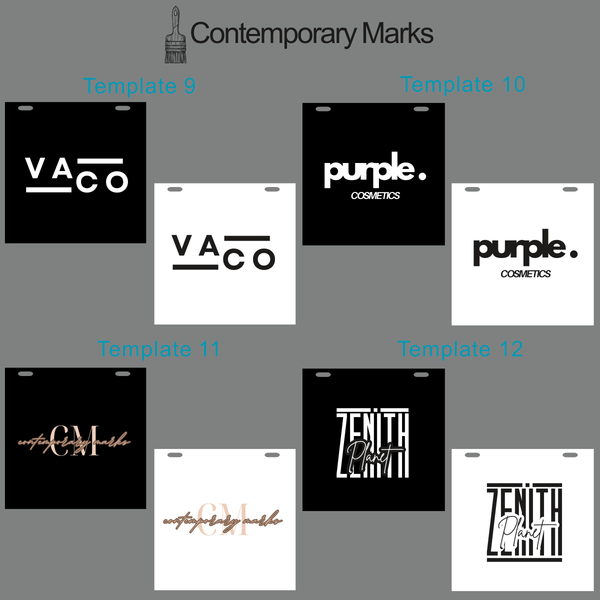 Contemporary Marks pre-set templates for custom logo hanging sign for business