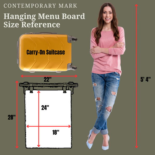 Contemporary Marks Wall Hanging Menu Sign Size Reference