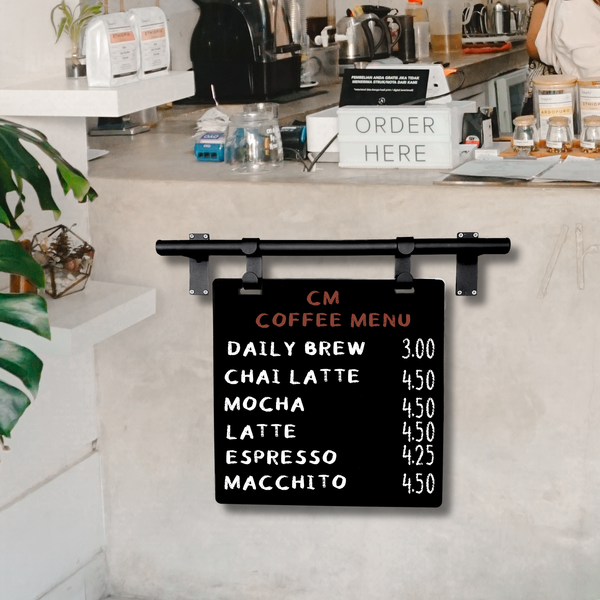 Contemporary Marks Business Price Coffee Menu Board in black