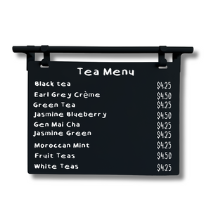 Contemporary Marks Minimalist Style Landscape Menu Board Sign - Black Frame with Black Board