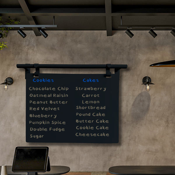 Landscape Minimalist Style Wall Hanging Menu Chalkboard Black Frame with Black Board