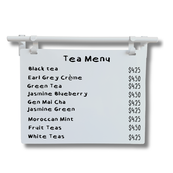 Modern Style Bakery Shop Price Landscape Menu in White Frame with White Board