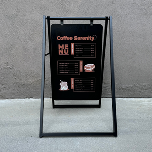 Contemporary Marks Modern Large Metal A Frame Sidewalk Coffee Menu Display Sign