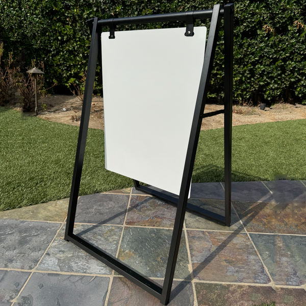 Contemporary Design Large Metal Chalkboard A Frame with Black frame in white metal