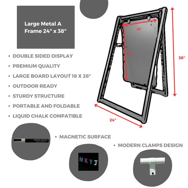 Large Metal Business Sign in 24"x38" Product Features