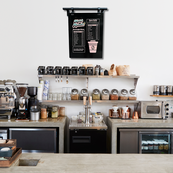 Minimalist Style Custom Cafe Shop Menu Chalkboard Black Frame with Black Board