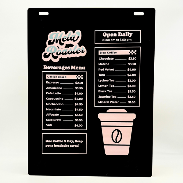Contemporary Coffee Shop Magnetic Menu Boards