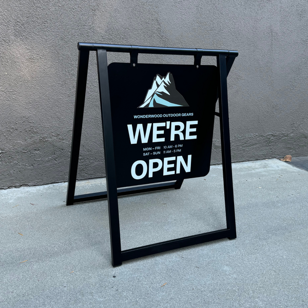 Modern Metal 24x30 A Frame with Doubled Sided Chalkboard Sign Black Frame with Black Board