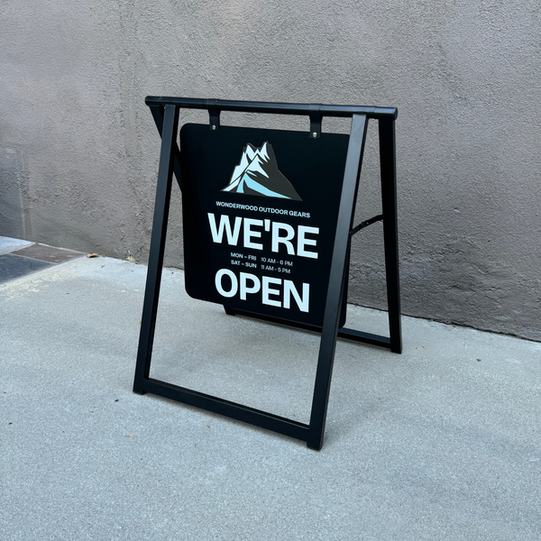Business Display 24x30 Magnetic Sidewalk Chalkboard Open/Close sign in Black with Black Board