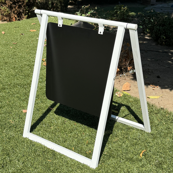 Business Event Sign 24x30 Magnetic Sidewalk Chalkboard Modern Frame in Black with White Board