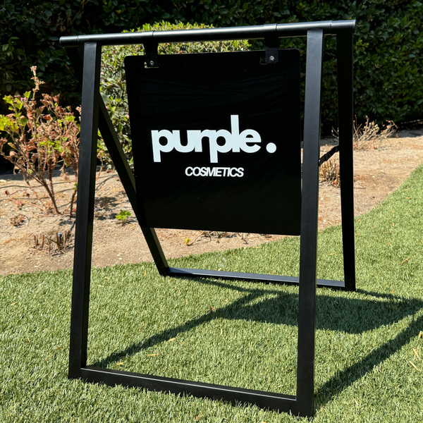 Modern Business Display Board 24x30 Magnetic Sidewalk Chalkboard Frame in Black with Black Board