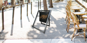 Contemporary Marks Modern Sidewalk Custom Coffee Logo Sign