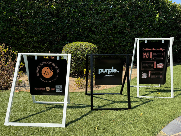 Contemporary Marks Minimalist Magnetic Metal A Frame sidewalk sign