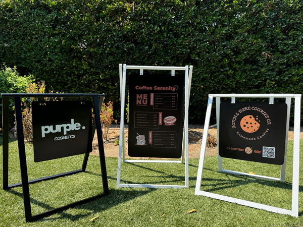 Contemporary Marks Modern Metal A Frame Storefront Display Sign