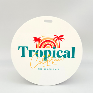 Made to order acrylic sign for cafe business in 12x12 white