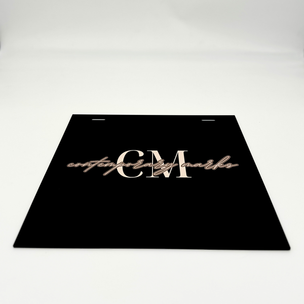 Outdoor logo boutique sign in 15x15 black