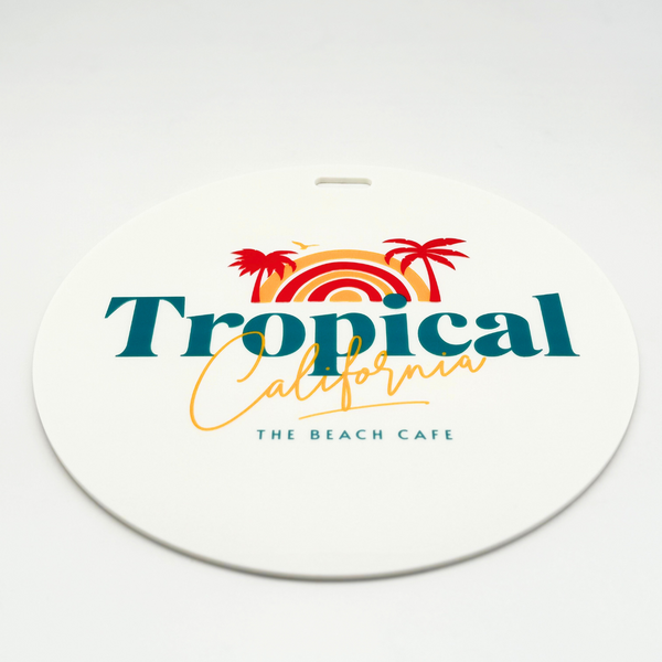 Modern personalized restaurant logo acrylic sign in 12x12 white