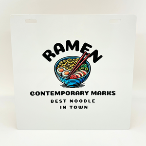 Personalized Metal Hanging Sign white metal board front view