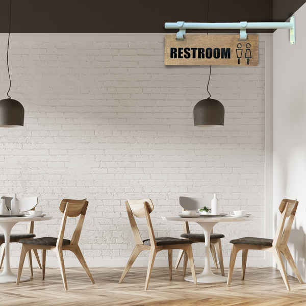 Made to Order Blade Restroom Hanging Sign