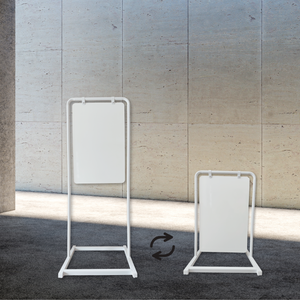 White swing sign in both tall and short configuration