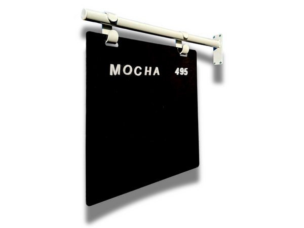 Hanging magnetic projection sign with coffee menu 