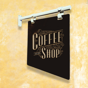 Contemporary Marks Hanging Blade Sign - Coffee Shop 