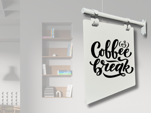 Storefront signage for coffee shop business display