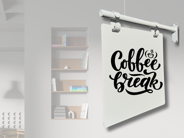 Storefront signage for coffee shop business display