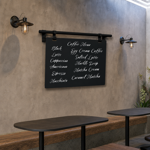 Contemporary Marks Landscape Chalkboard Sign Coffee Menu Board in Black Frame with Black Board