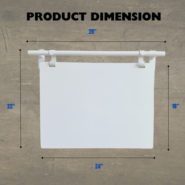 Contemporary Marks Landscape Business Menu Sign product dimensions in white frame with white board