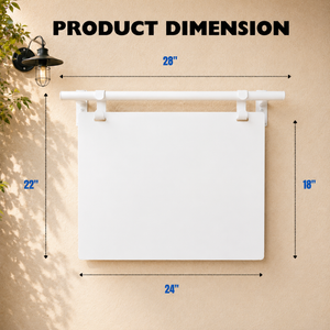 Contemporary Marks Landscape Business Menu Sign product dimensions in white frame with white board