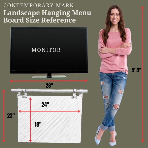 Contemporary Marks Landscape Wall Hanging Menu Sign Size Reference