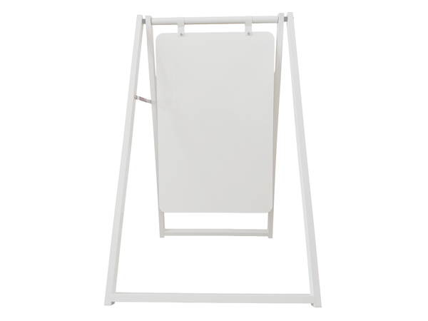 White metal minimalist sign in a white background