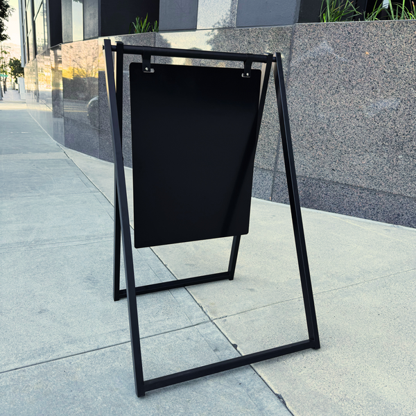 Modern Style Metal A Frame Double Sided Display in Black frame with 18"x24" Black plate