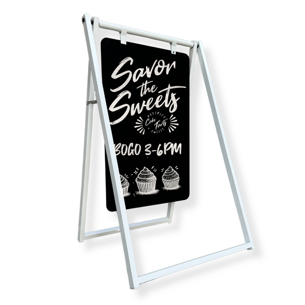 Contemporary Marks Large Metal A Frame White Frame with White Board