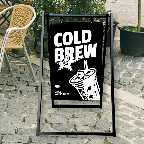 Contemporary Marks Metal A Frame Minimalist Sign - Cold Brew
