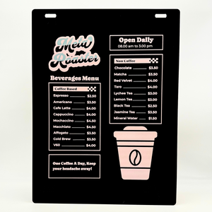 Contemporary Coffee Shop Magnetic Menu Boards 