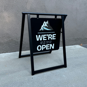 Modern Metal 24x30 A Frame with Doubled Sided Chalkboard Sign Black Frame with Black Board