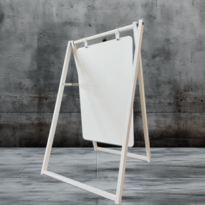 Sidewalk Business Sign in White with 18x28 white metal board