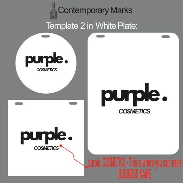 Contemporary Marks pre-set templates for business logo outdoor hanging sign in white plate