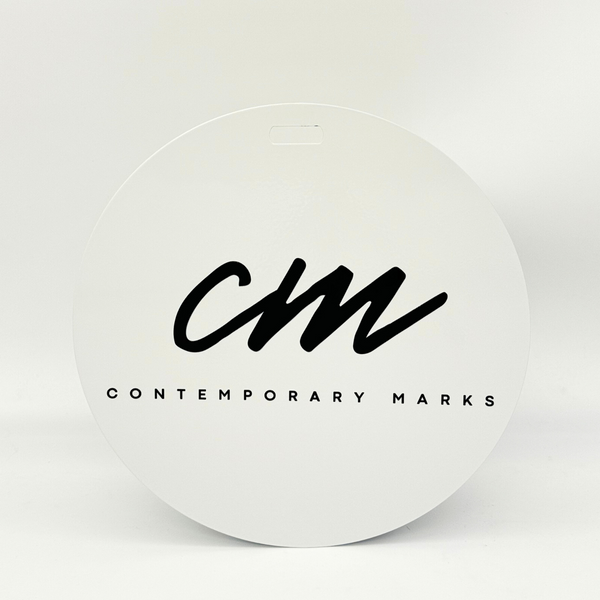 Magnetic Metal Board Sign in white with custom print